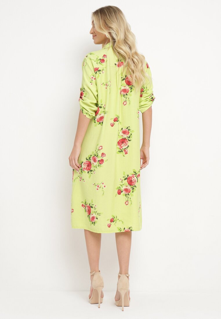 smiling fairy Rochie Verde tip cutie din Bumbac cu Mânecă Reglabilă Avamla