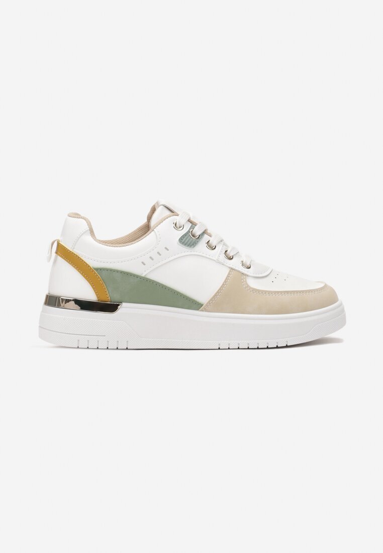  Sneakers Alb-Bej cu Inserții Colorate Fulvio