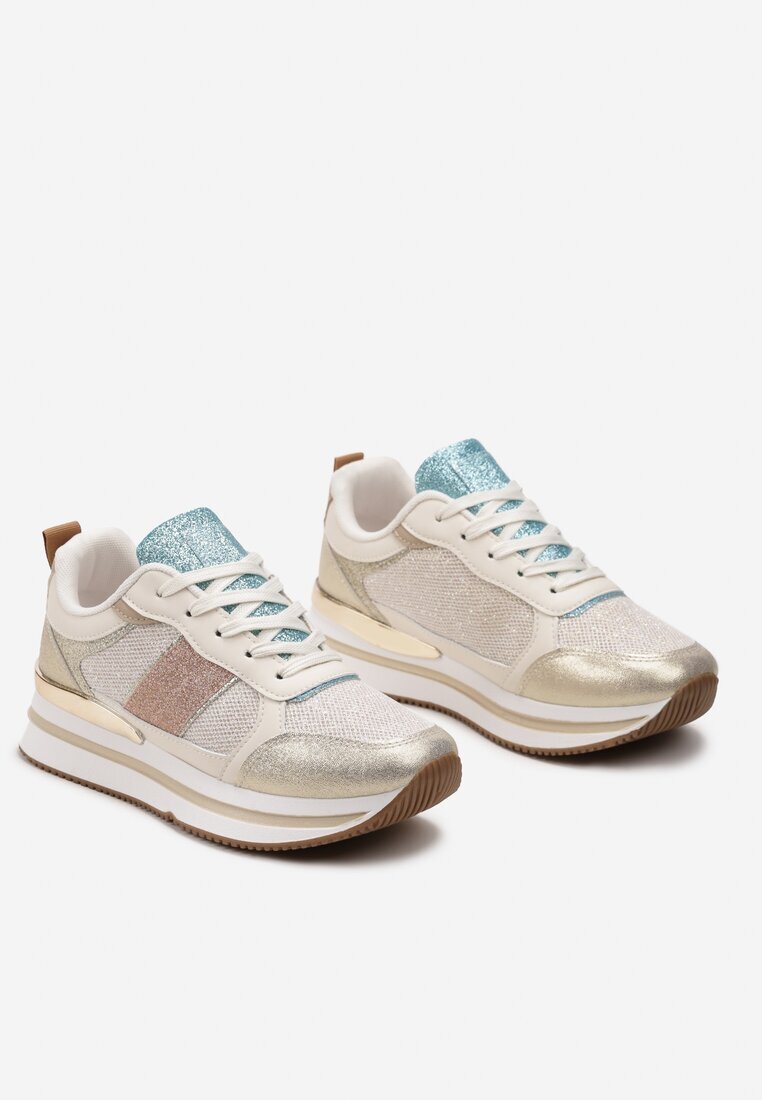  Sneakers Aurii Sclipitoare pe Talpă de Spumă Tindriel