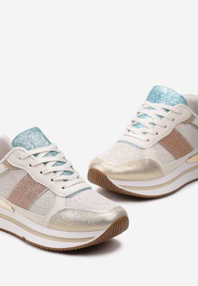  Sneakers Aurii Sclipitoare pe Talpă de Spumă Tindriel