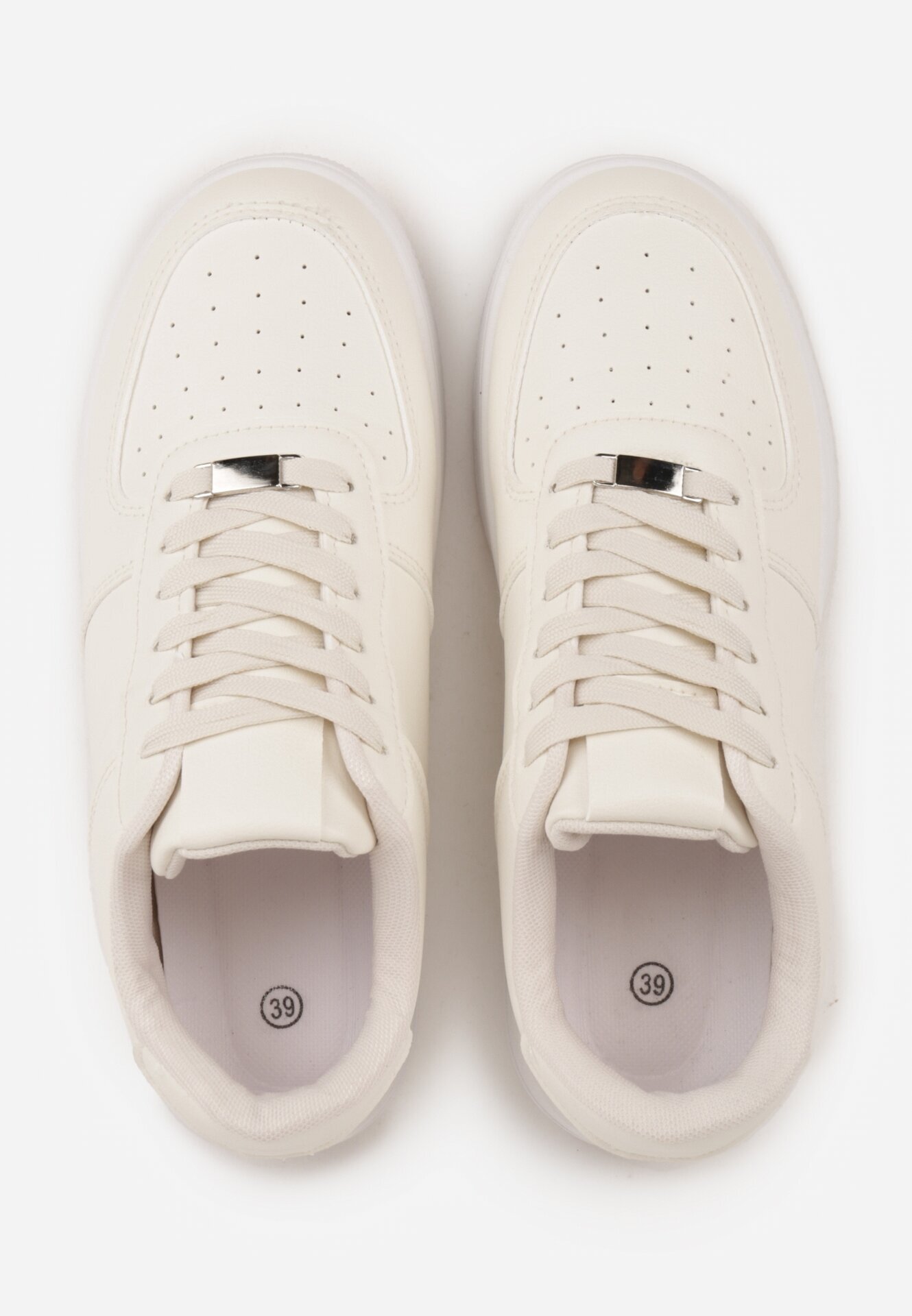  Sneakers Bej cu Perforație pe Vârf Elletia