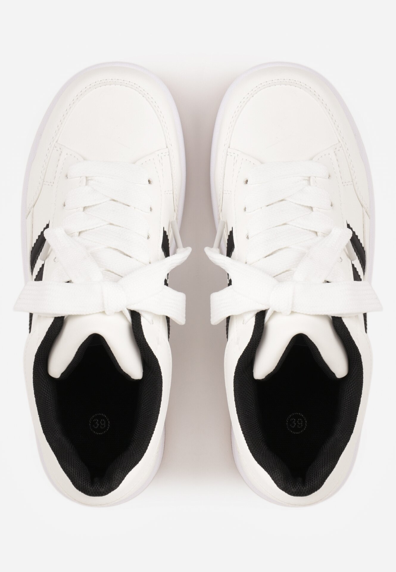  Sneakers Casual cu cusături decorative și benzi laterale Ariesera Albi