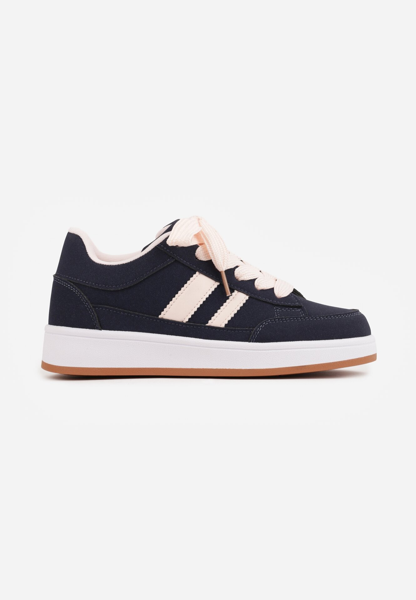  Sneakers Casual cu cusături decorative și benzi laterale Ariesera Bleumarin