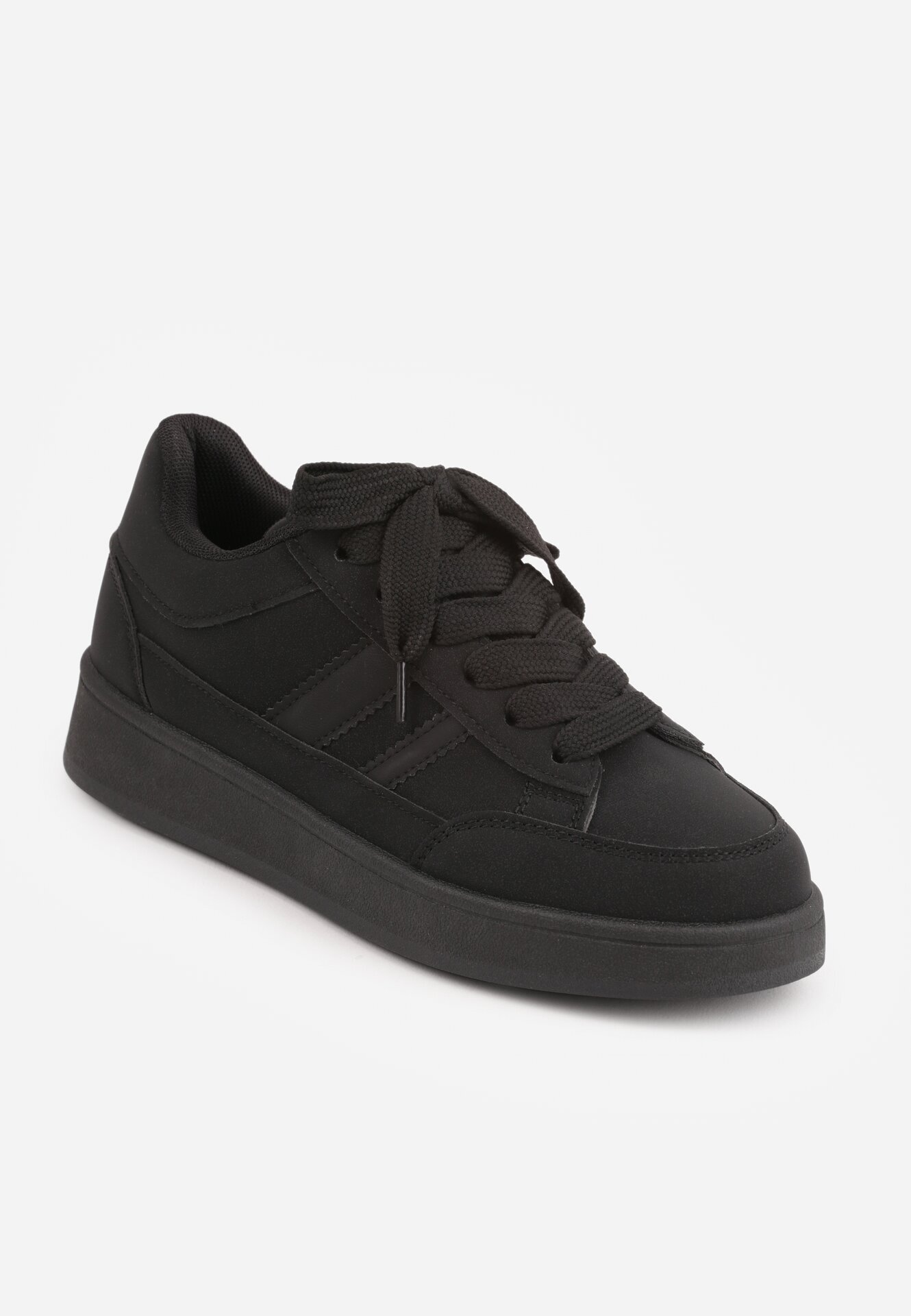  Sneakers Casual cu cusături decorative și benzi laterale Ariesera Negri
