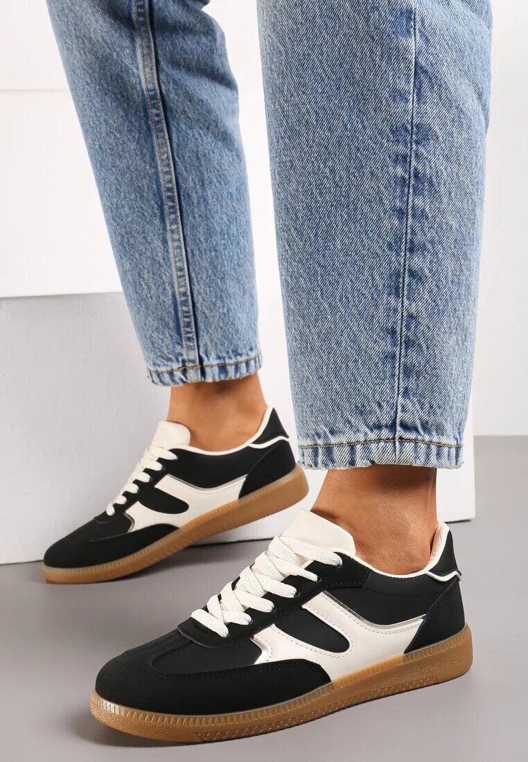  Sneakers Negri cu Carâmb Scurt cu Cusături Wilnlow