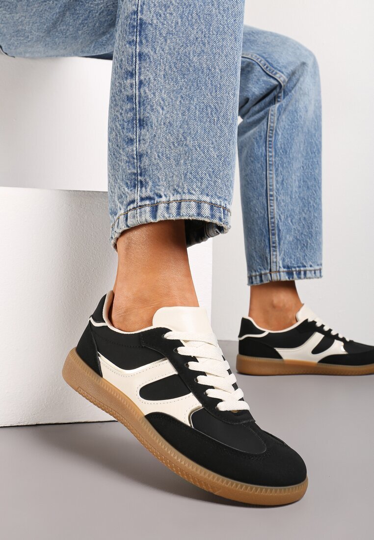  Sneakers Negri cu Carâmb Scurt cu Cusături Wilnlow