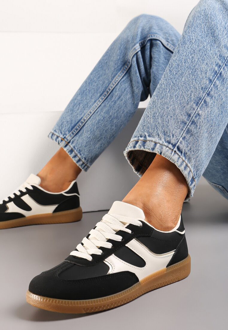  Sneakers Negri cu Carâmb Scurt cu Cusături Wilnlow