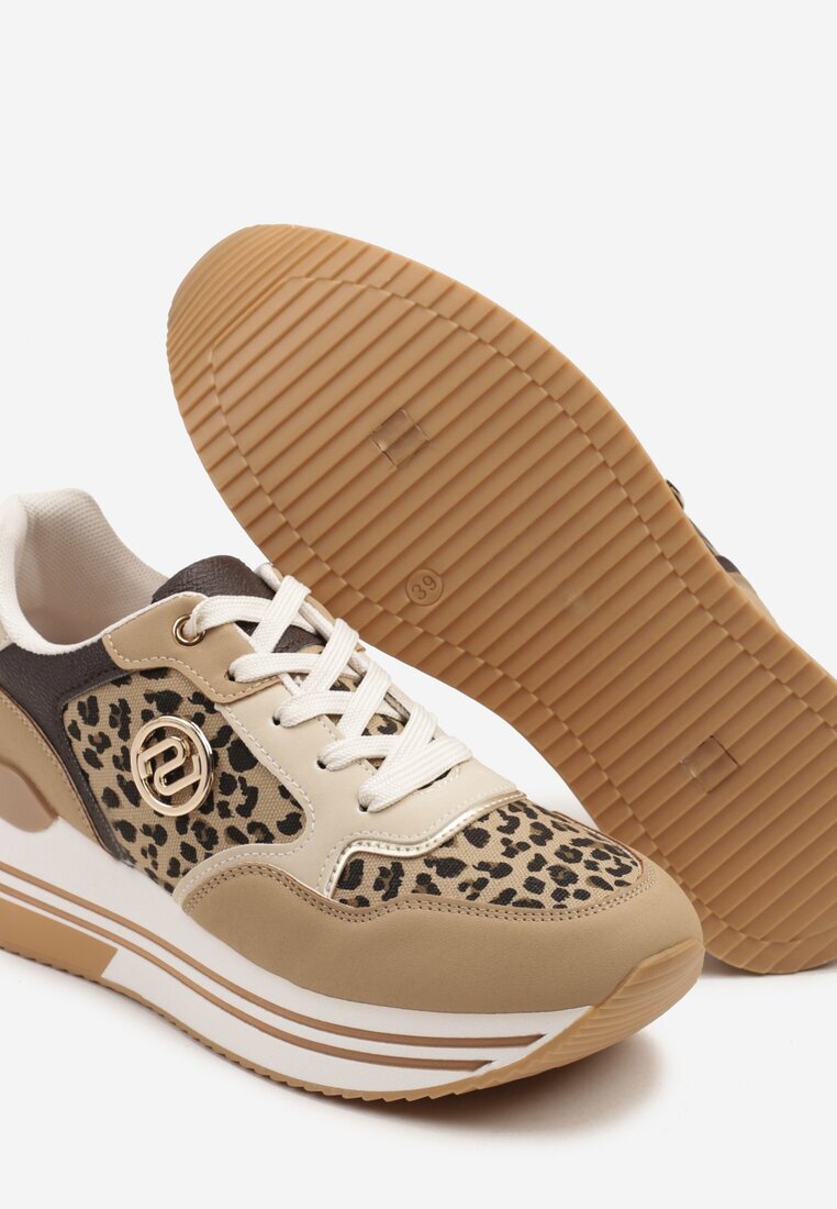  Sneakers panterați pe talpă groasă cu aplicație decorativă Ronivelle