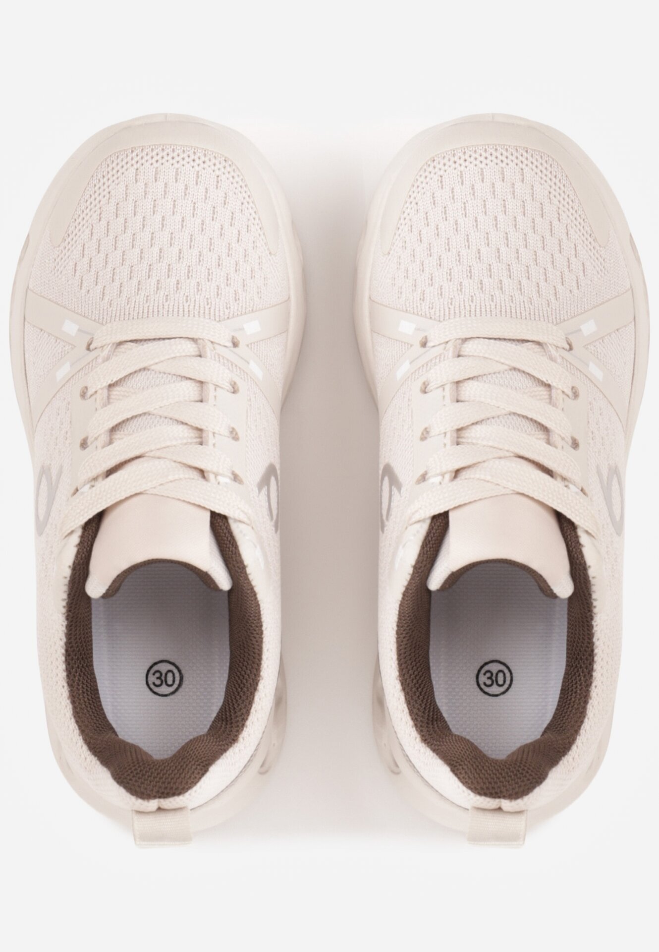 Sneakers sport cu fețe embosate Kateni Bej cu Bej cu maro