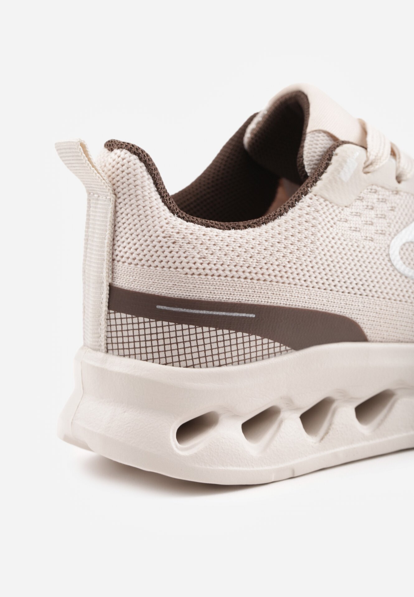  Sneakers sport cu fețe embosate Kateni Bej cu Bej cu maro