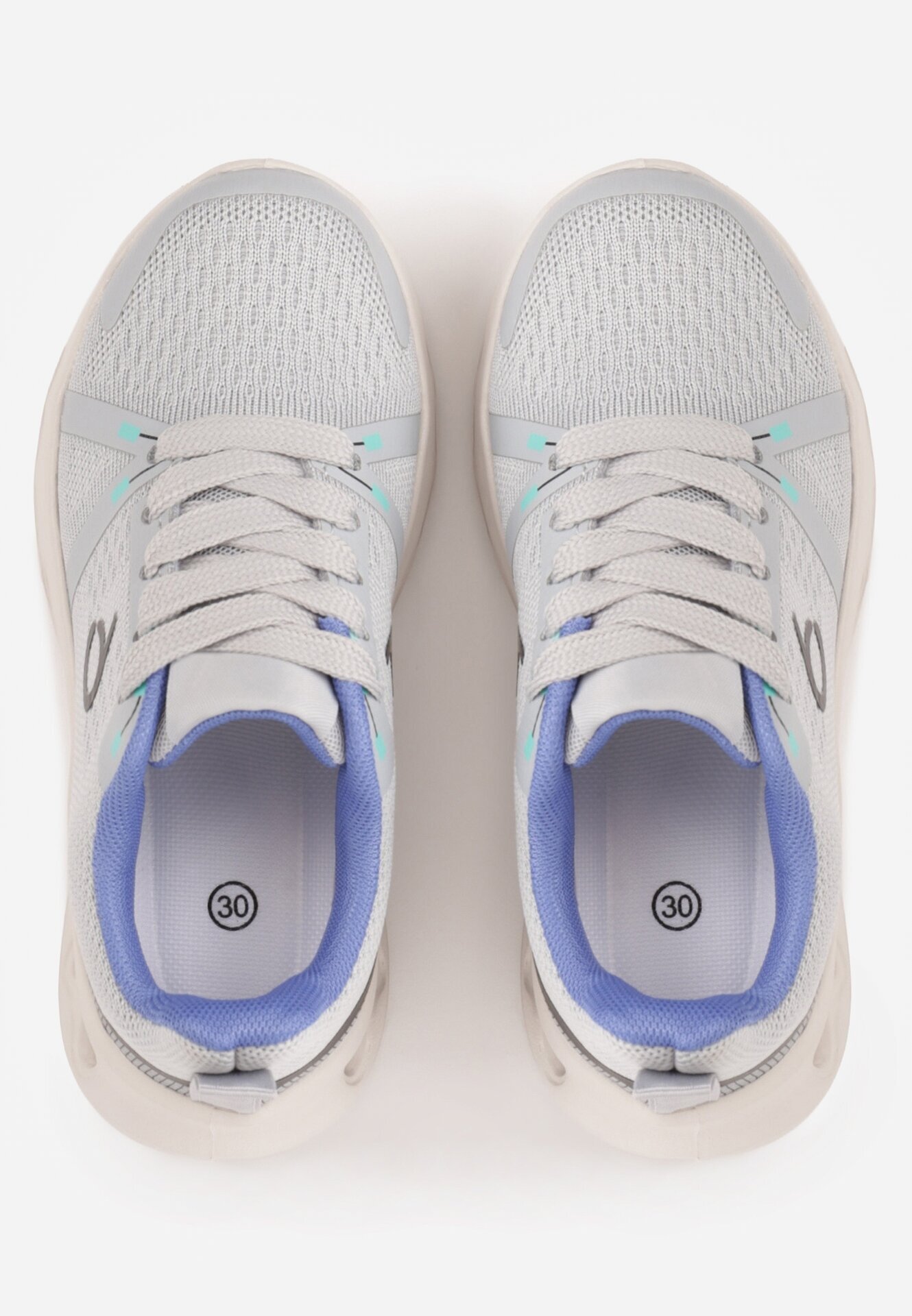 Sneakers sport cu fețe embosate Kateni Bej cu Gri cu albastru
