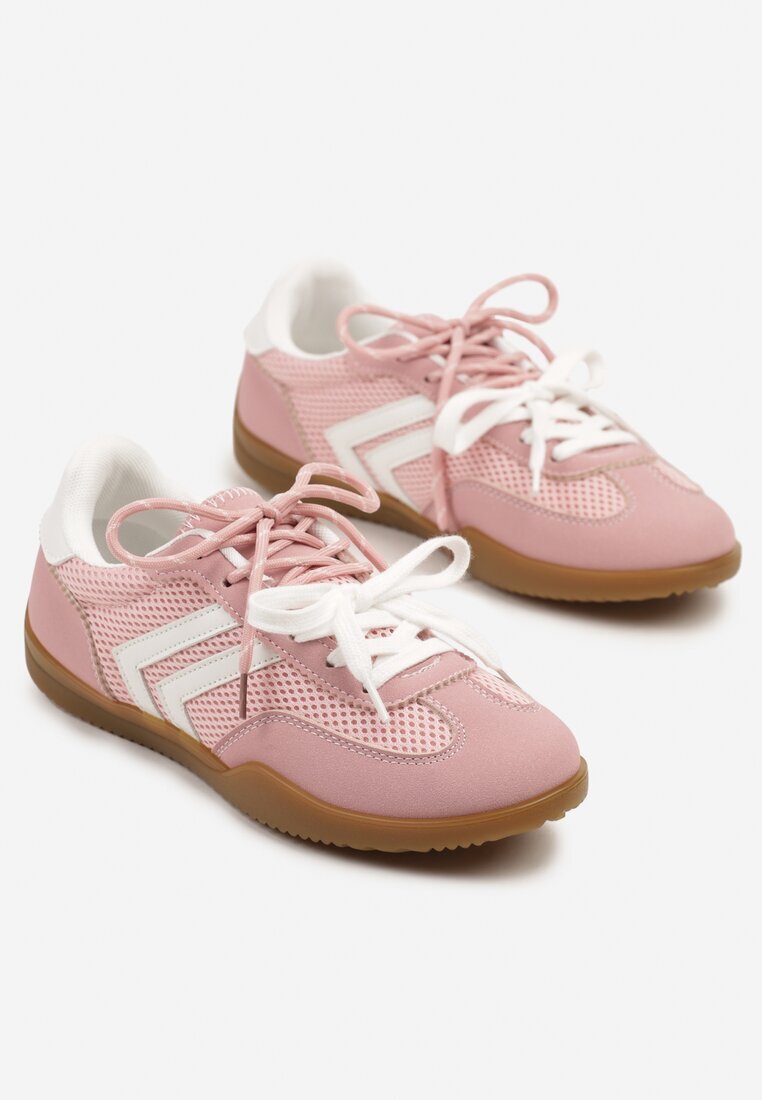  Sneakers Tenisi Roz cu Motiv Geometric Telanilia