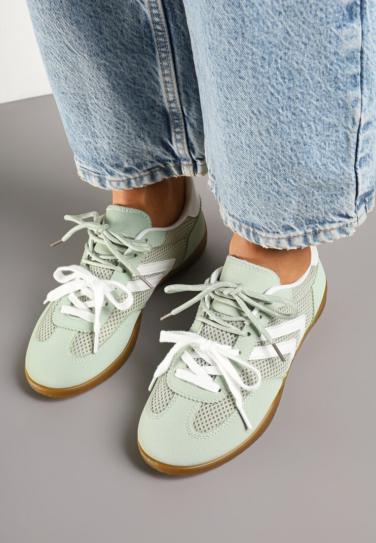  Sneakers Teniși Verde deschis cu Motiv Geometric Telanilia