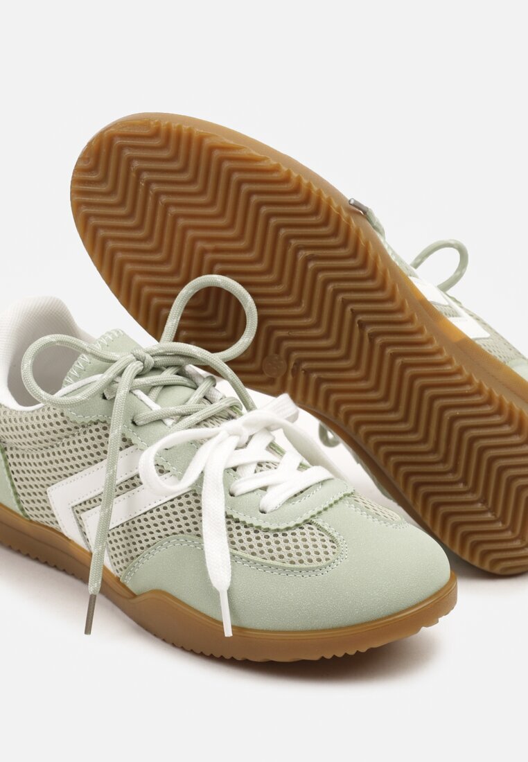 Sneakers Teniși Verde deschis cu Motiv Geometric Telanilia