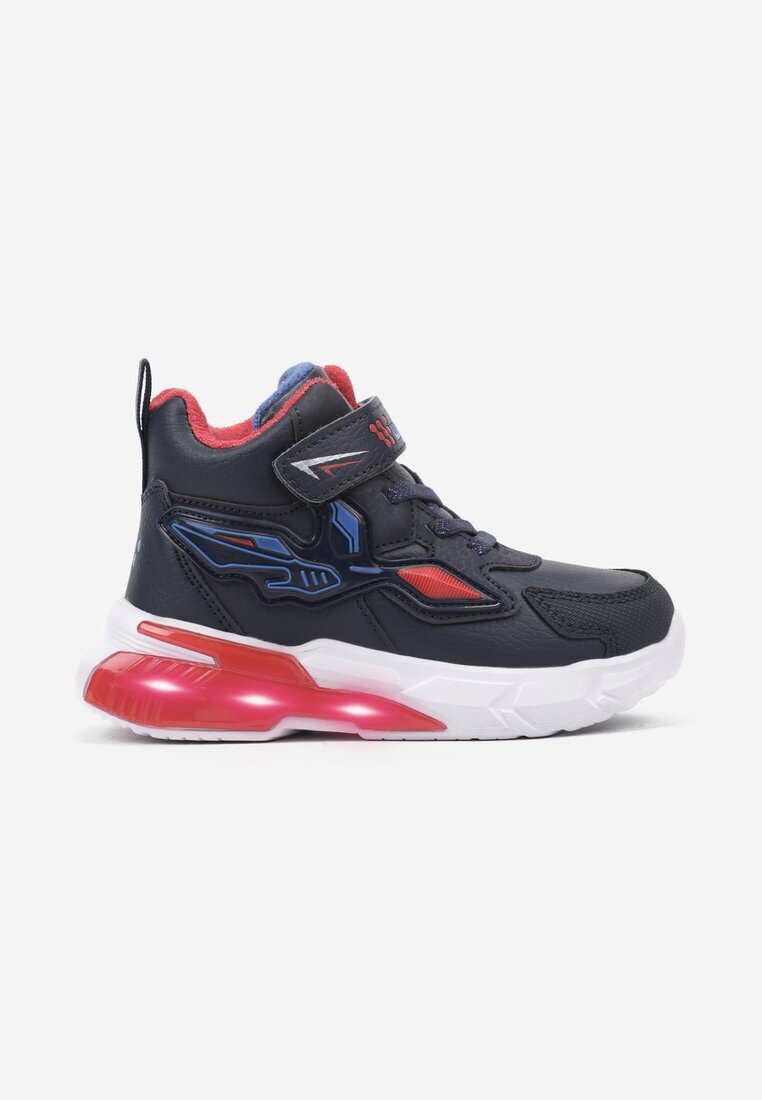  Sneakersi plați sport bleumarin cu LED-uri și decorațiuni geometrice cu scai Erithrea