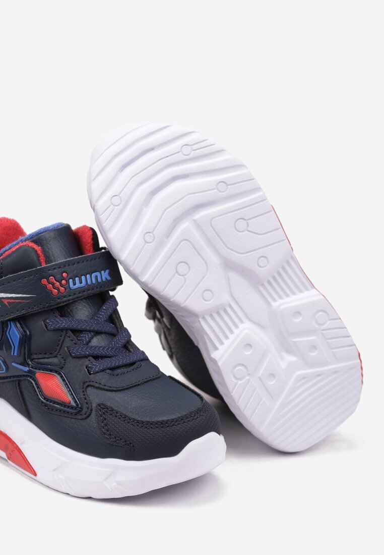  Sneakersi plați sport bleumarin cu LED-uri și decorațiuni geometrice cu scai Erithrea