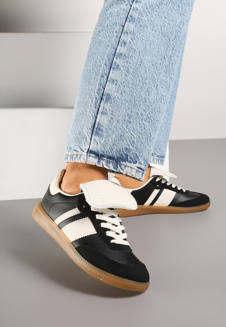  Sneakersi Tenisi Negri Decorați cu pliu Myrloria