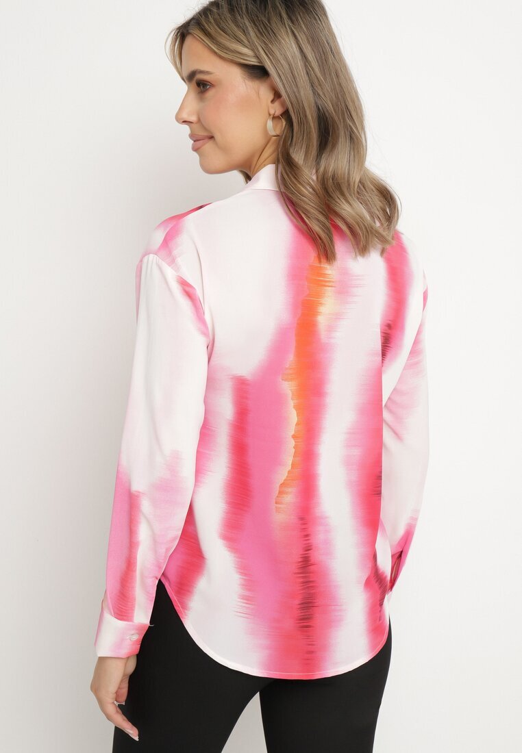 sophyline Cămașă Alb-Fuchsia cu Model Tie-Dye Aranepia