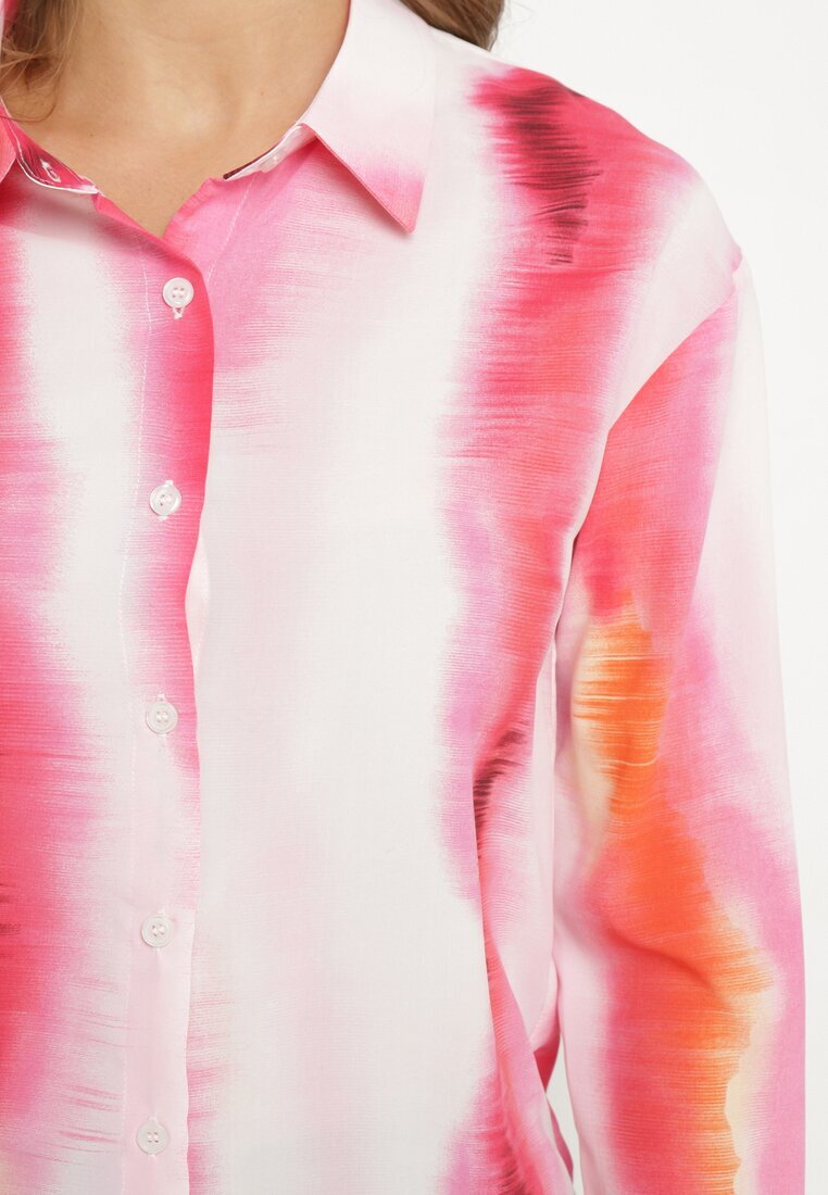 sophyline Cămașă Alb-Fuchsia cu Model Tie-Dye Aranepia