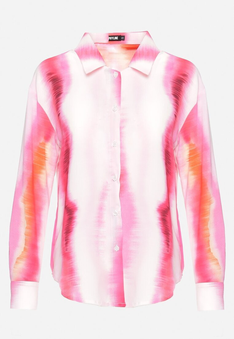 sophyline Cămașă Alb-Fuchsia cu Model Tie-Dye Aranepia