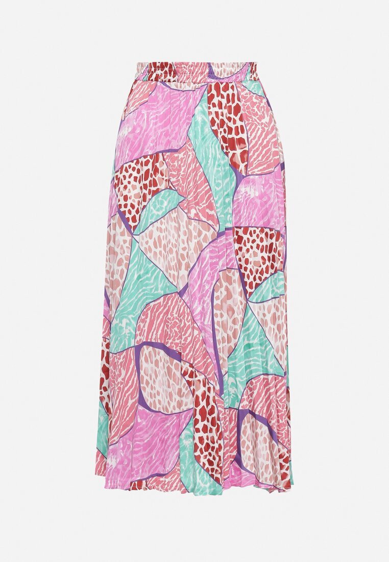 sophyline Fustă Fuchsia Plisată Midi din Material Satinat Revipa