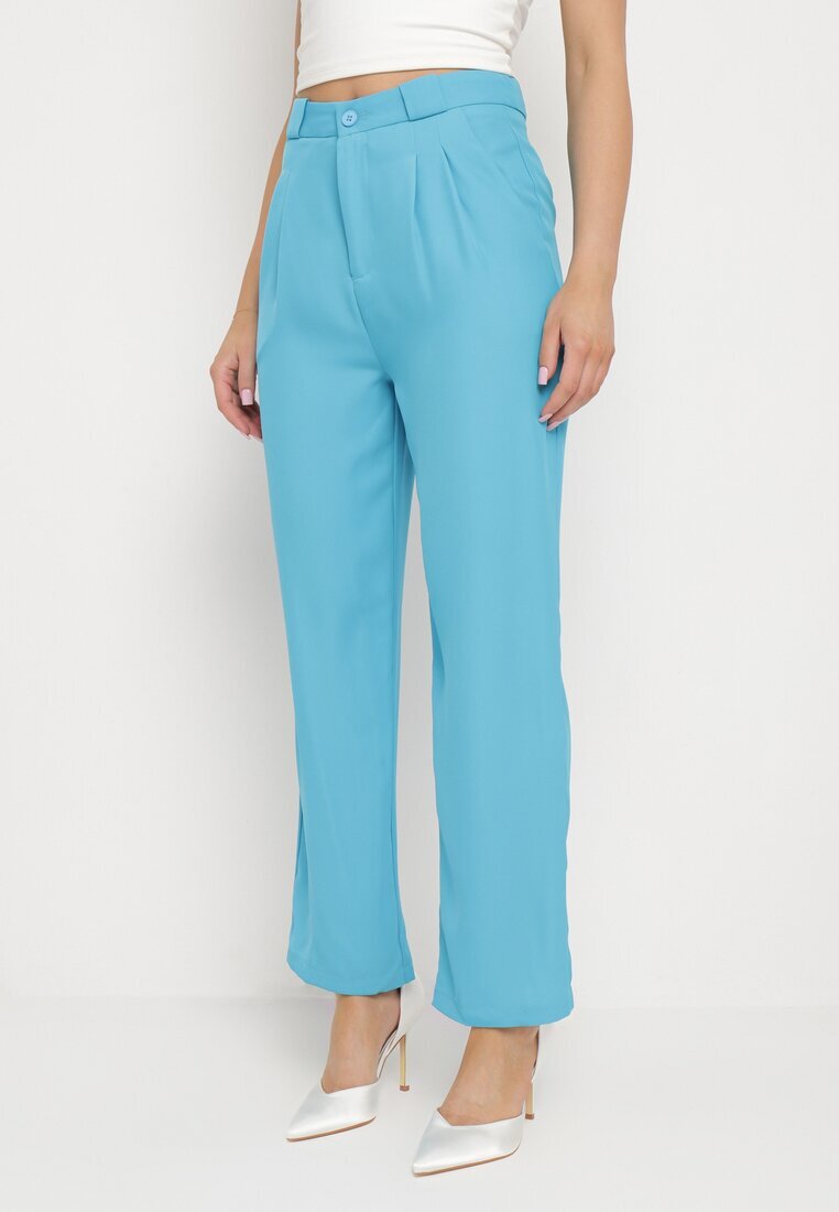 sophyline Pantaloni Albastri De Costum Cu Fermoar Allegretta