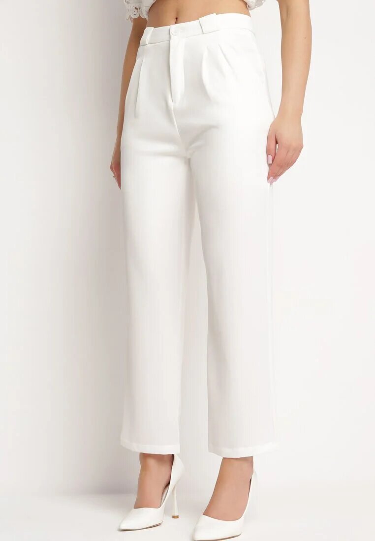 sophyline Pantaloni albi de costum cu fermoar Allegretta