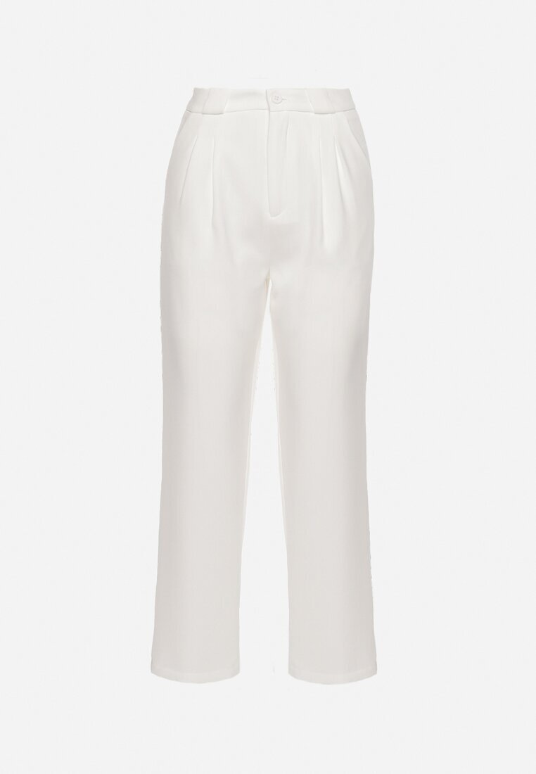 sophyline Pantaloni albi de costum cu fermoar Allegretta