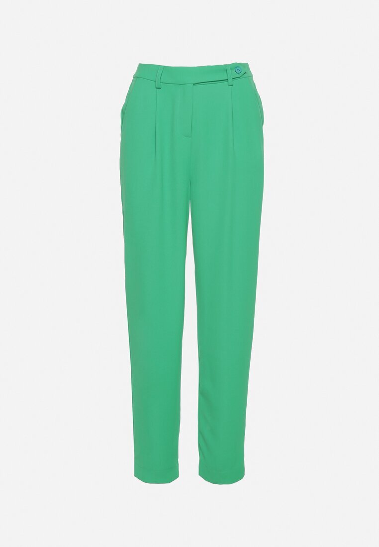 sophyline Pantaloni Verzi Eleganti cu talie înaltă cu picioare drepte și elastic în talie Althema
