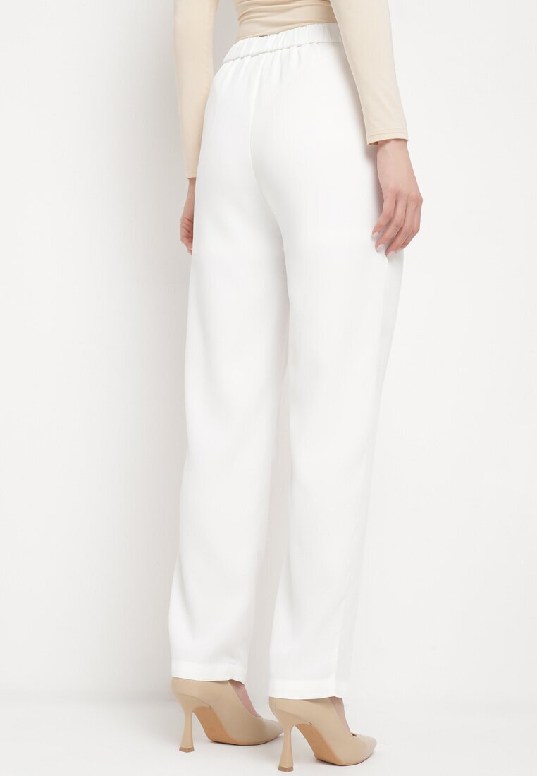 sophyline paris Pantaloni Albi Regular cu Talie Înaltă și Picioare Drepte Arcadiasa
