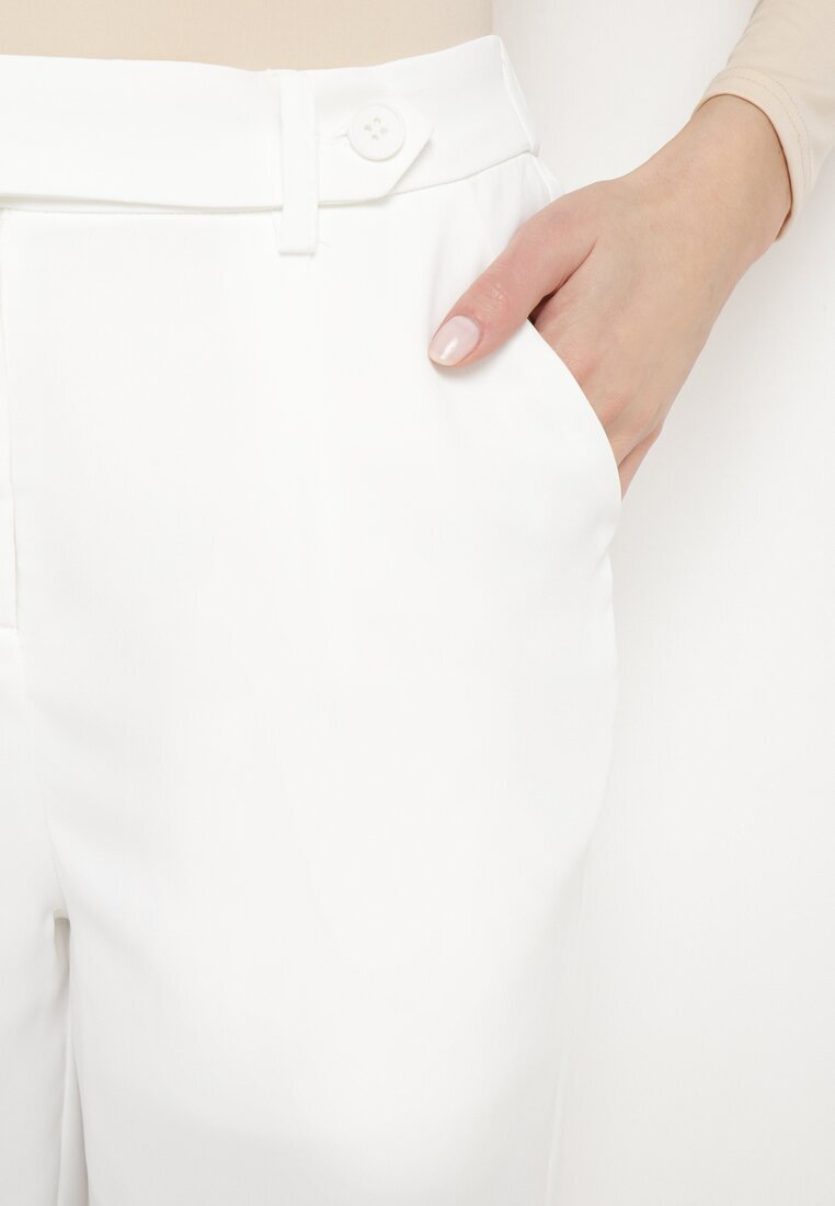 sophyline paris Pantaloni Albi Regular cu Talie Înaltă și Picioare Drepte Arcadiasa