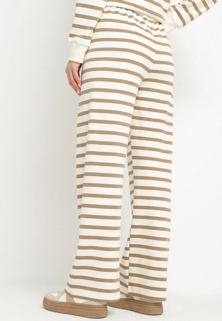 sophyline paris Pantaloni de trening Bej cu Bumbac croială largă în dungi Fenorila