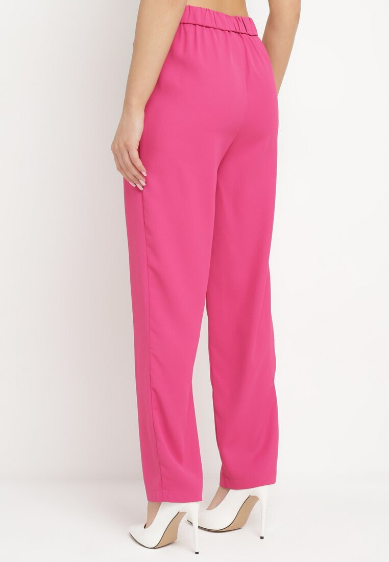 sophyline paris Pantaloni Fucsia Regular cu Talie Înaltă și Croială Dreaptă Arcadiasa