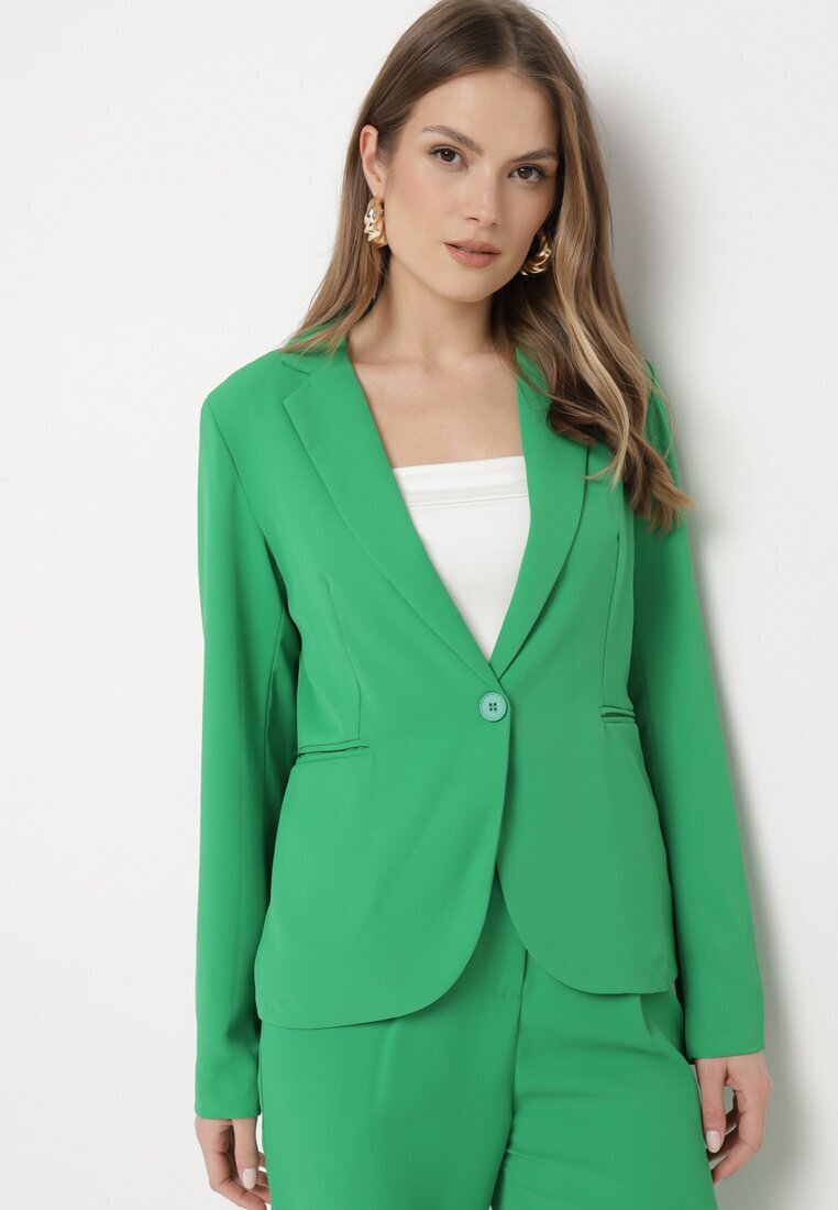 sophyline Sacou Verde închis cu nasture cu buzunare Parveta