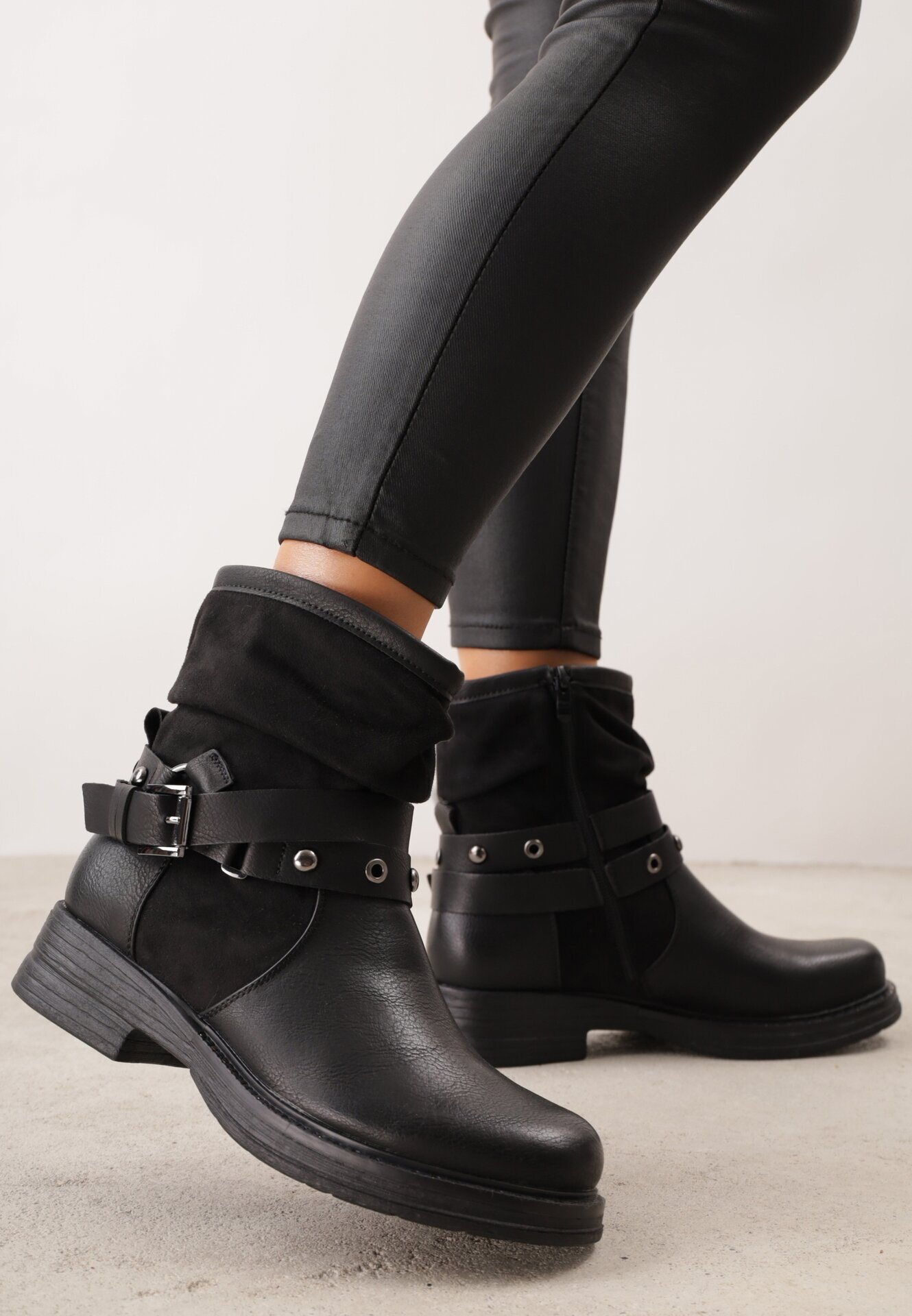 super mode Botine Negre