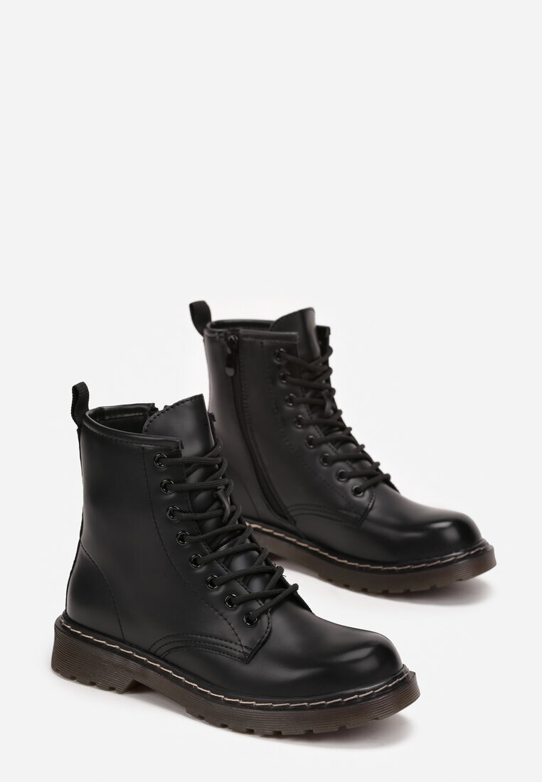 super mode Botine worker Negre cu șireturi Eroania
