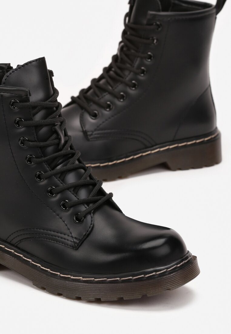 super mode Botine worker Negre cu șireturi Eroania