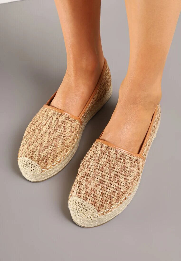 super mode Espadrile bej închis cu împletitură decorativă Nimilithae