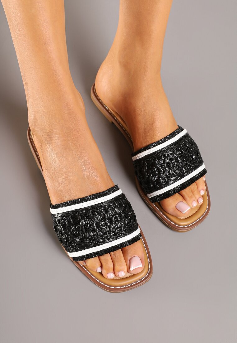 super mode Papuci Negre în Stil Boho Nimietta