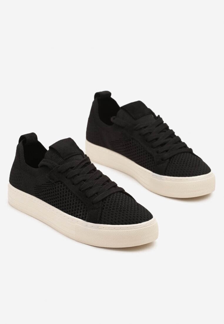super mode Sneakers negre cu carâmb din plasă și fir metalic Nimiovana