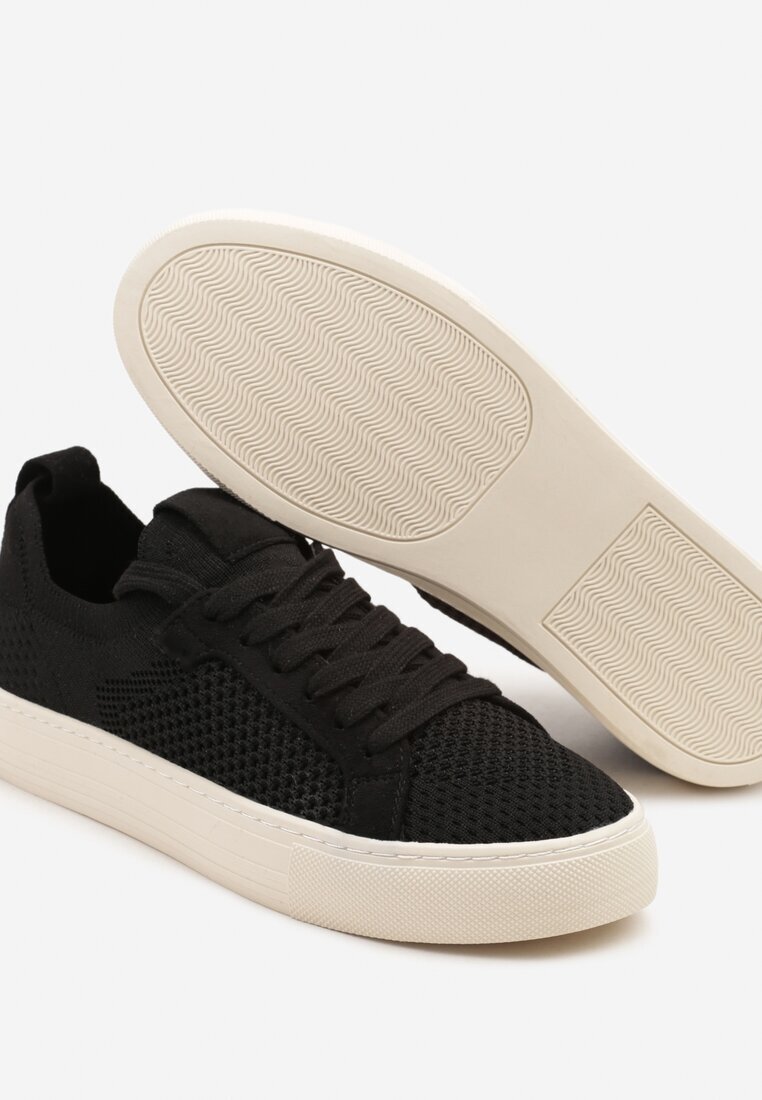 super mode Sneakers negre cu carâmb din plasă și fir metalic Nimiovana