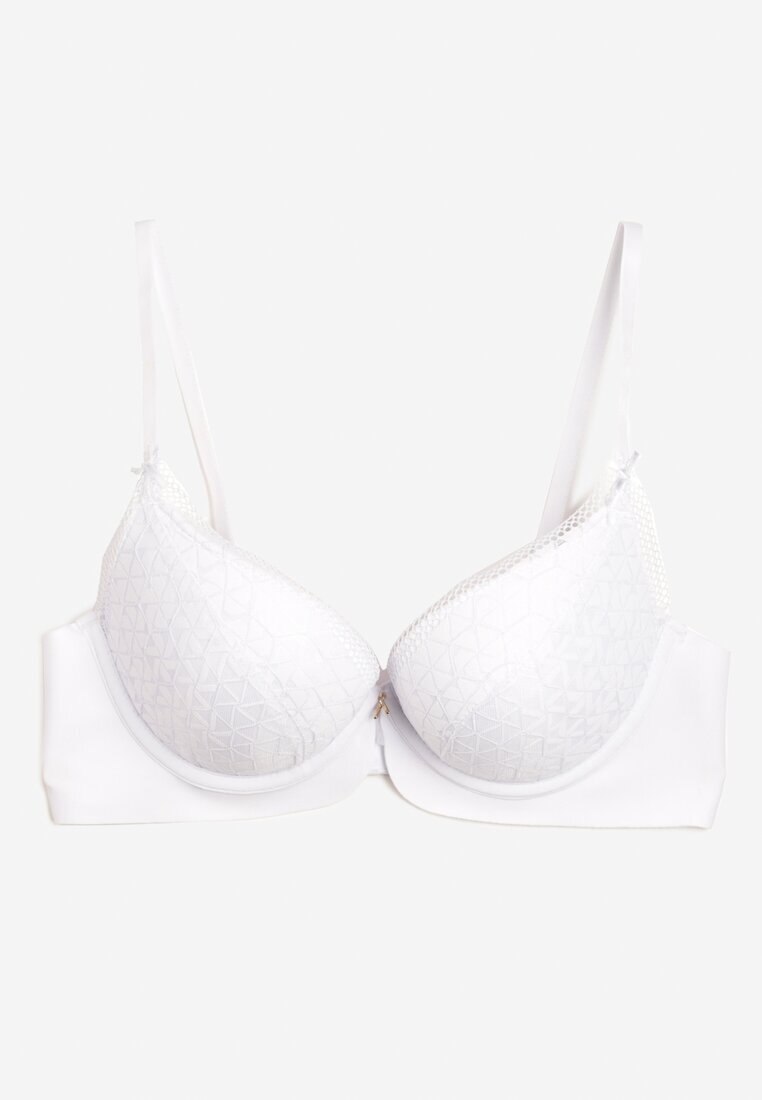  Sutien Alb cu Plasă Decorativă Zorale