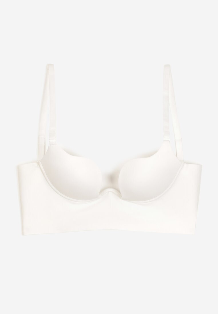  Sutien Alb Cupă C Push Up cu Bretele Reglabile Mivitha