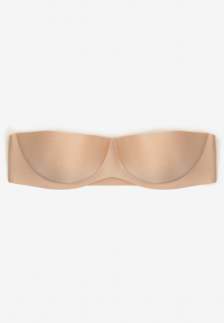  Sutien Bej Bardotă Push-up cu bretea transparentă Mivia