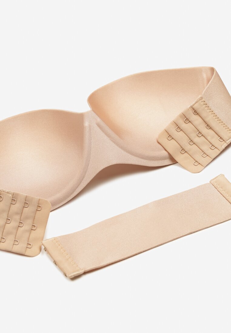  Sutien Bej Bardotă Push-up cu bretea transparentă Mivia