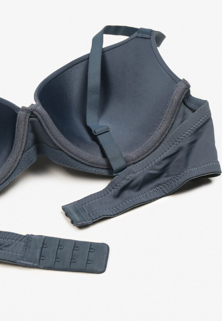  Sutien Bleumarin Cupă B Push-Up cu bretele reglabil și aplicație metalică Alerista