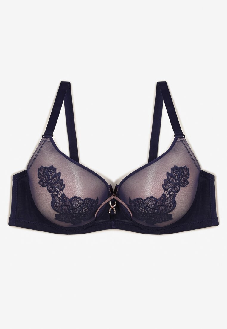  Sutien Bleumarin Full Cup cu Dantelă pe Cupe Awenora