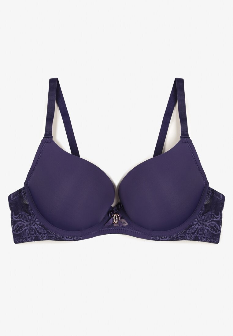  Sutien Bleumarin Push Up cu Broderie Decorativă Emalinore
