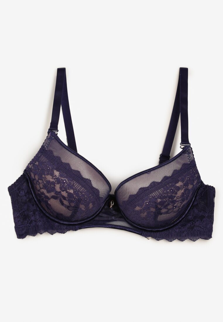  Sutien Bleumarin Push-up cu dantelă Alorive