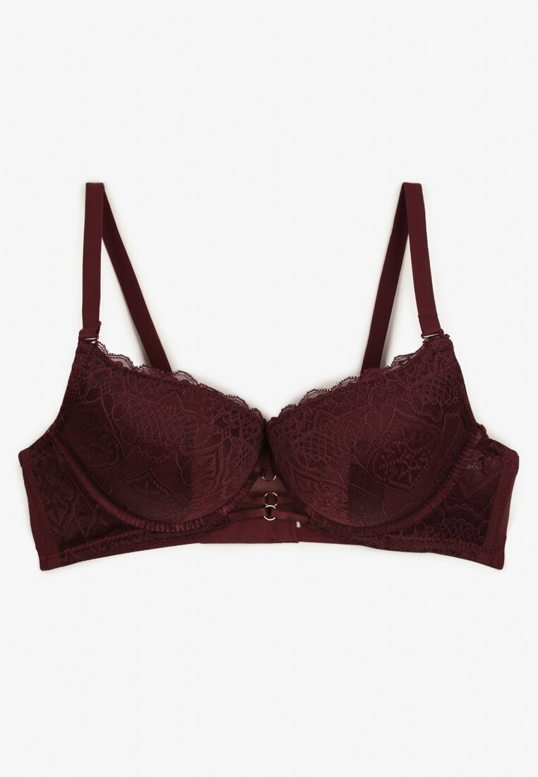  Sutien dantelat violet închis cupă C cu închidere cu agrafe Maileen